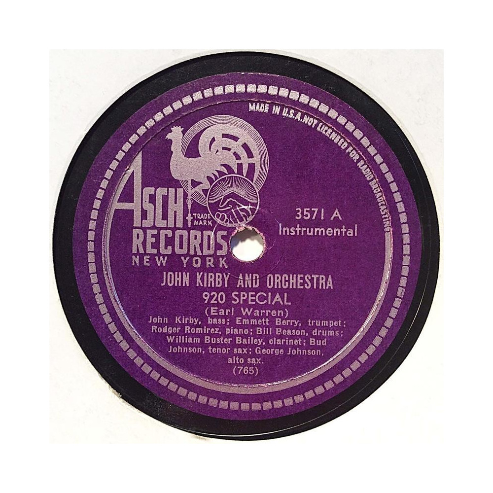 Kirby John and Orchestra : 920 Special / Maxine Dengoza - shellac 78 rpm record