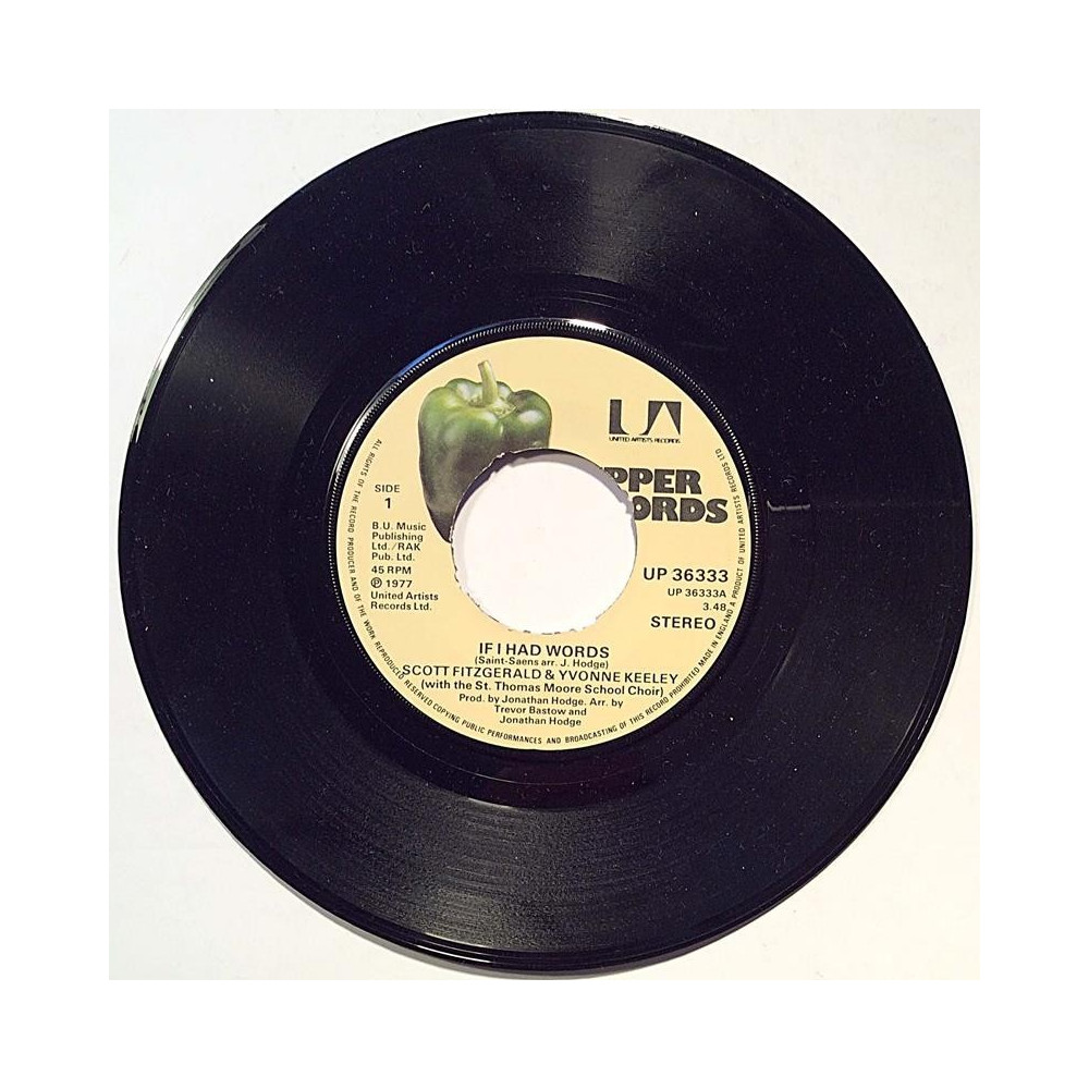 Fitzgerald Scott: If I had words / This time of year - käytetty vinyylisingle EX-