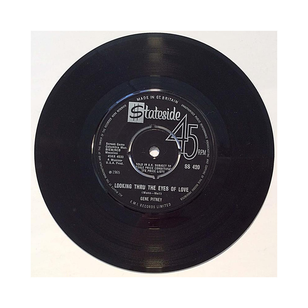 Pitney Gene : Looking thru the eyes of love / Last change to turn around - begagnad singelskiva