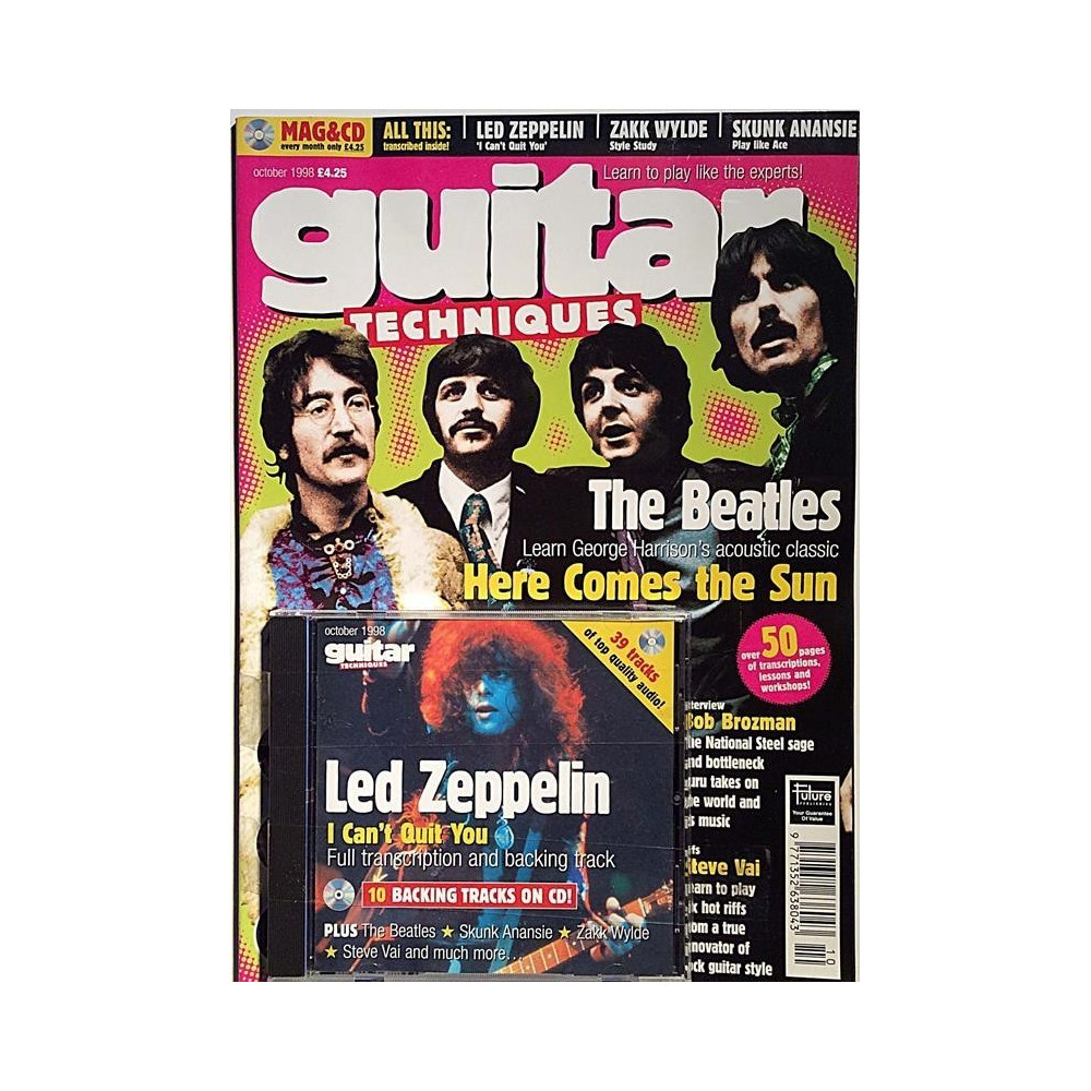 Guitar Techniques 1998 10 Led Zeppelin,Zakk Wylde,Skunk Anansie musiikkilehti