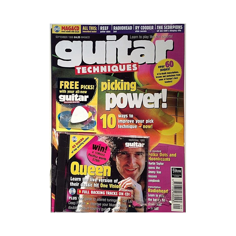 Guitar Techniques 1998 9 Queen,Radiohead,Deep Purple,Ry Cooder musiikkilehti