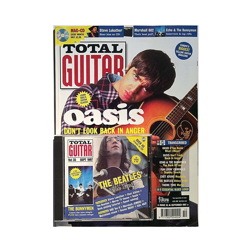 Total Guitar 1997 10Oasis,Steve Lukather,Echo & The Bunnymen musiikkilehti