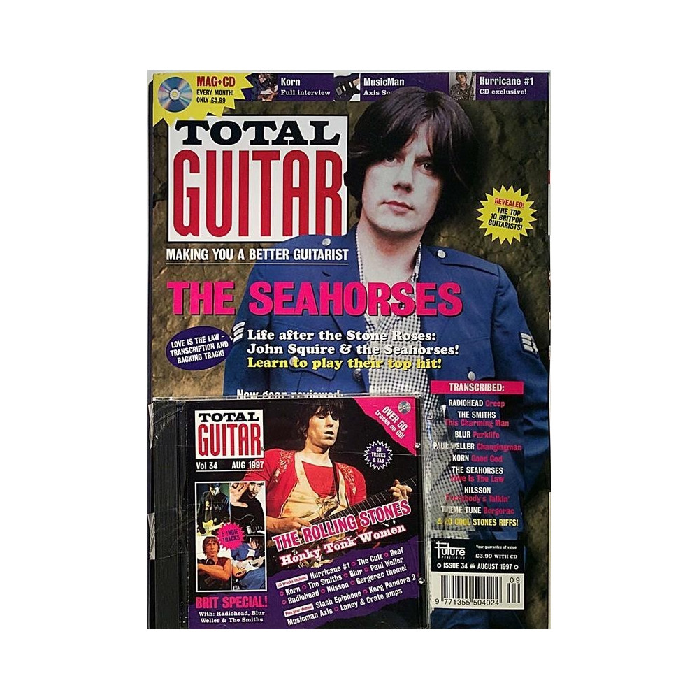Total Guitar 1997 9 Seahorses,Rolling Stones musiikkilehti