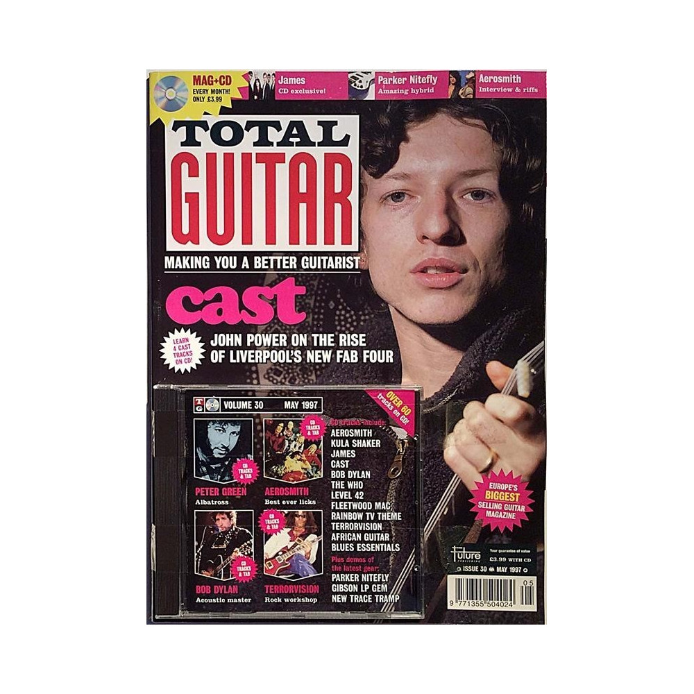 Total Guitar 1997 5 Cast,Aerosmith,Link Wray,Peter Green musiikkilehti