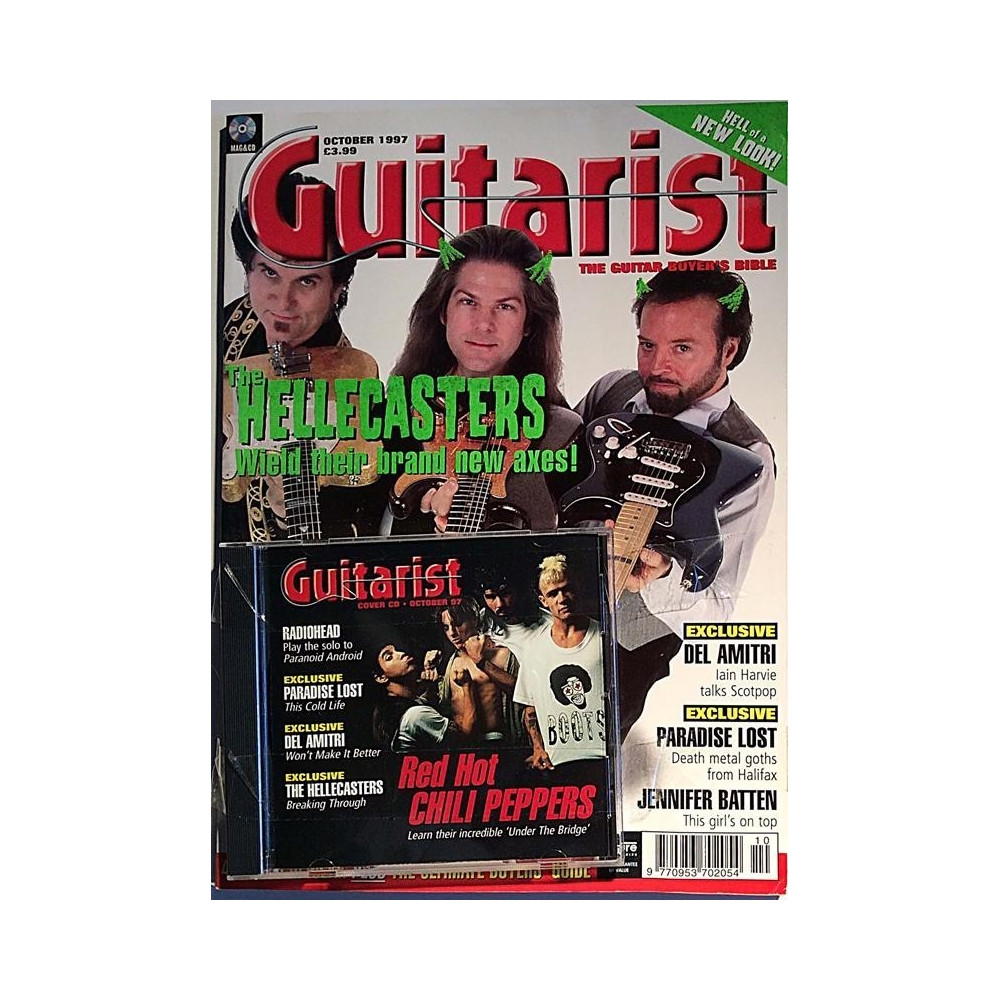 Guitarist 1997 10 Hellecasters,Red Hot Chili Peppers musiikkilehti