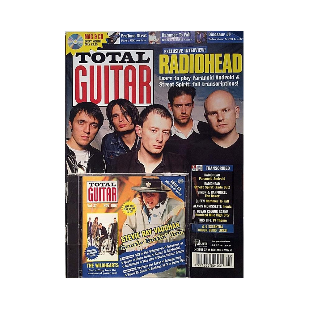 Total Guitar 1997 12 Stevie Ray Vaughan,Radiohead,Wildhearts Magazine + CD