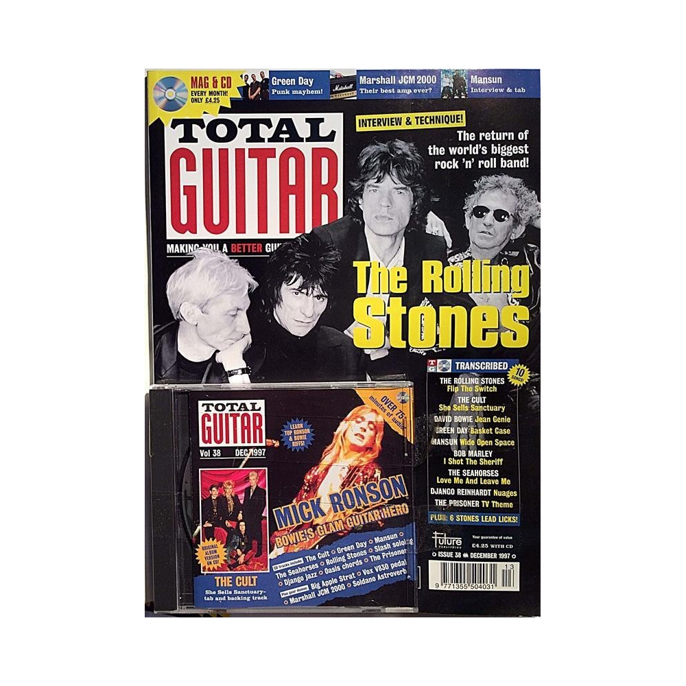 Total Guitar 1997 13Rolling Stones,Cult,David Bowie,Mick Ronson musiikkilehti