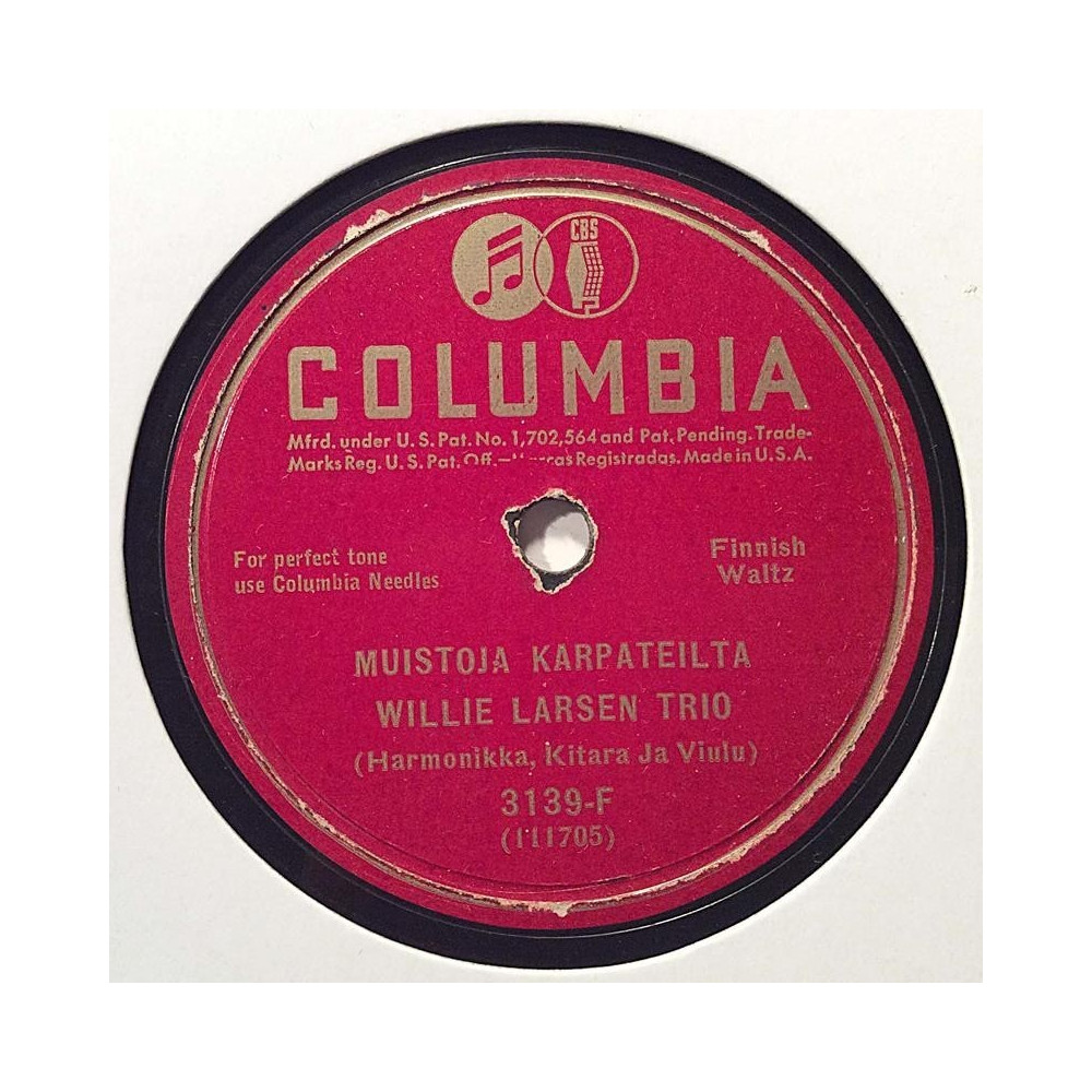 Larsen Willie Trio : Muistoja Karpaateilta / Seurasaaren polkkia - stenkaka 78-varvare