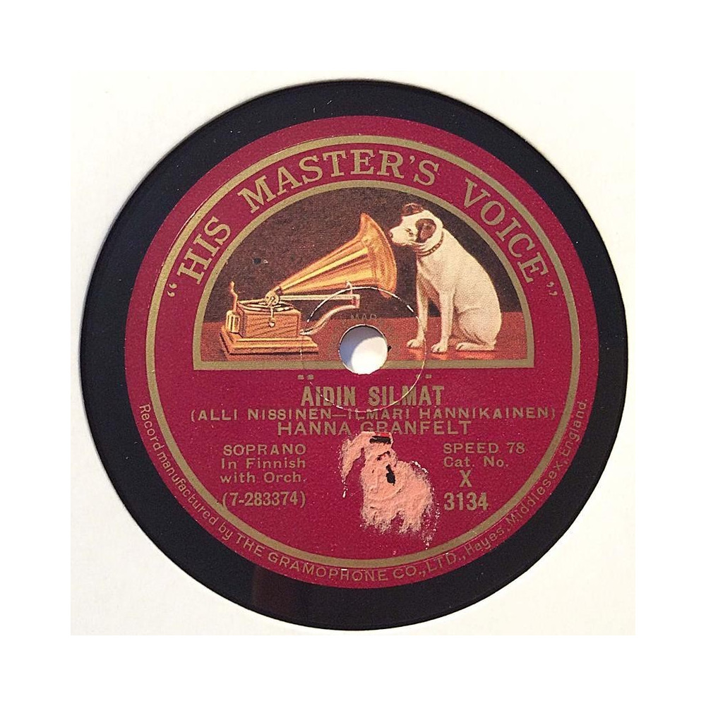 Granfelt Hanna : Äidin silmät / Ruusu pieni - shellac 78 rpm record