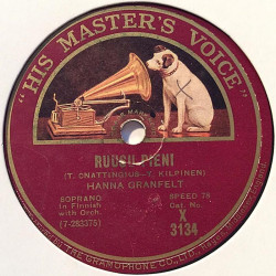 Granfelt Hanna : Äidin silmät / Ruusu pieni - shellac 78 rpm record