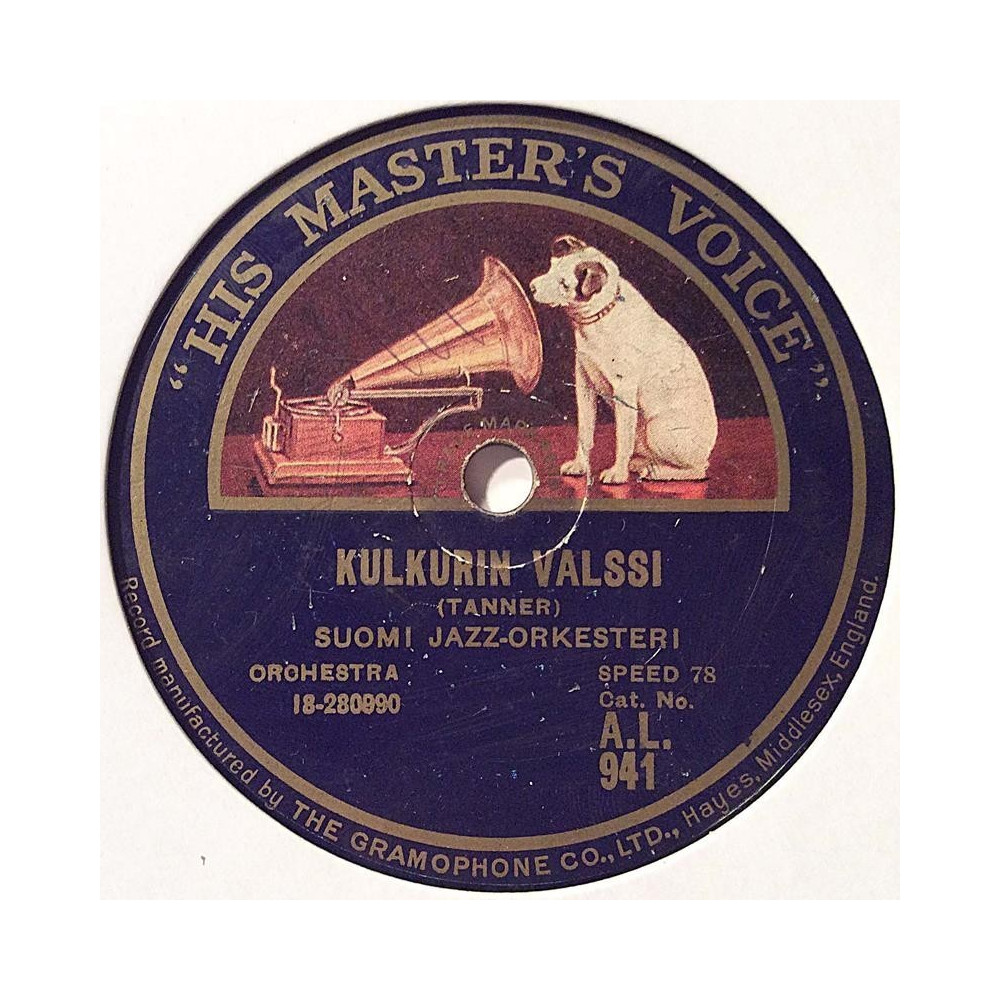 Suomi Jazz-orkesteri Topi Aaltonen : Kulkurin valssi / Anna, oi armas Anna - shellac 78 rpm record