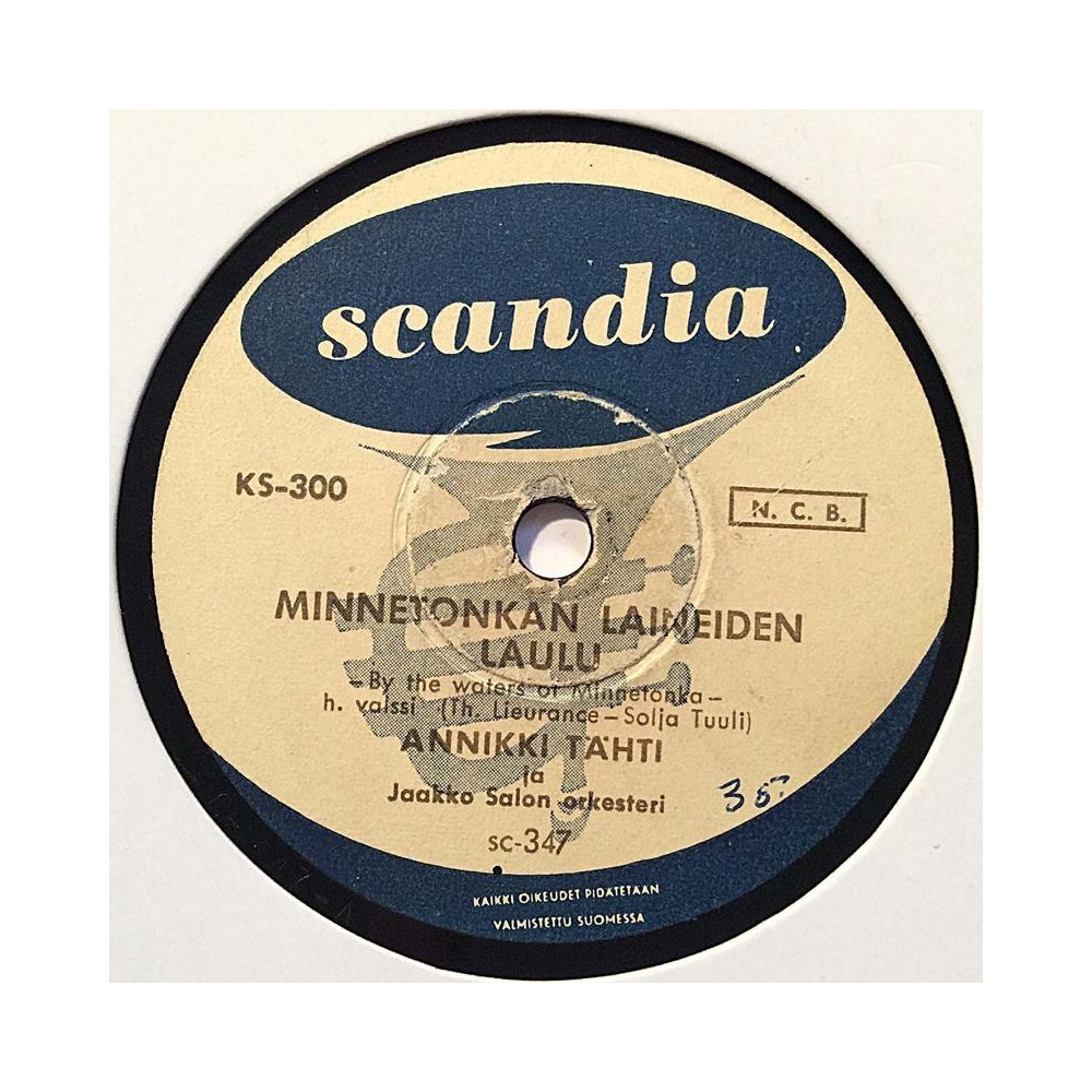 Tähti Annikki : Minnetonkan laineiden laulu / Kaarina ja kuningas - shellac 78 rpm record