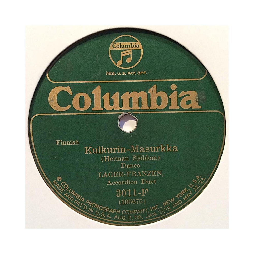 Lager-Franzen : Kulkurin-Masurkka / Vaapa-Vaanaja - shellac 78 rpm record