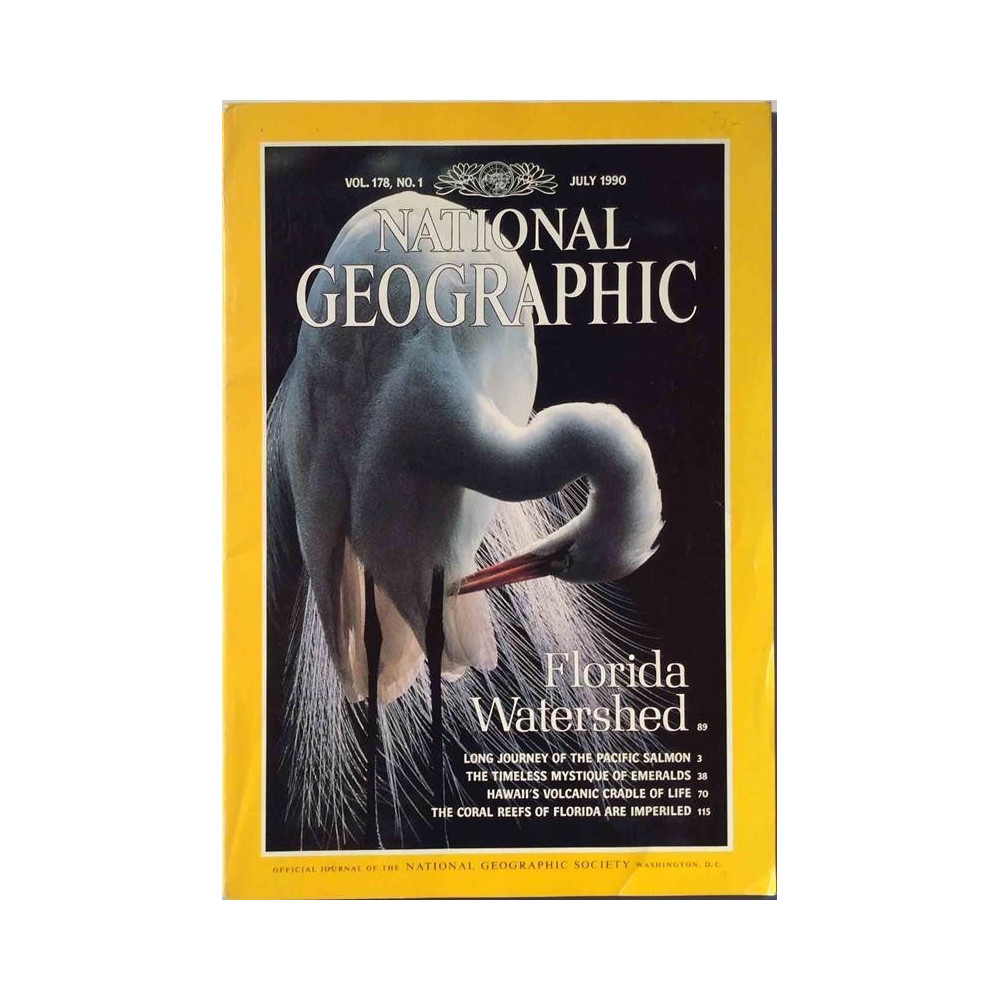 National Geographic Vol.178, NO.1 : July 1990 Florida Watershed - Något använd bok