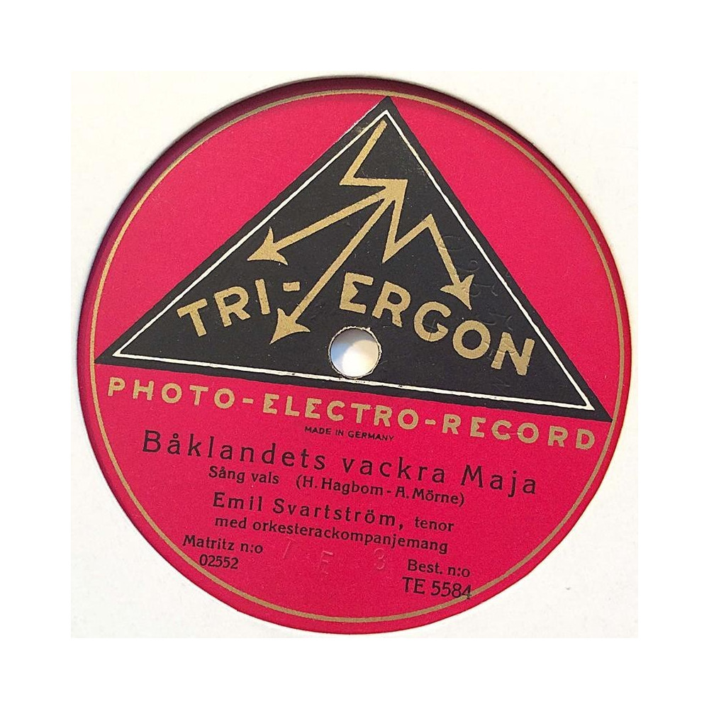 Svartsröm Emil : Båklandets vackra Maja / Ro, ro ögonsten - shellac 78 rpm record