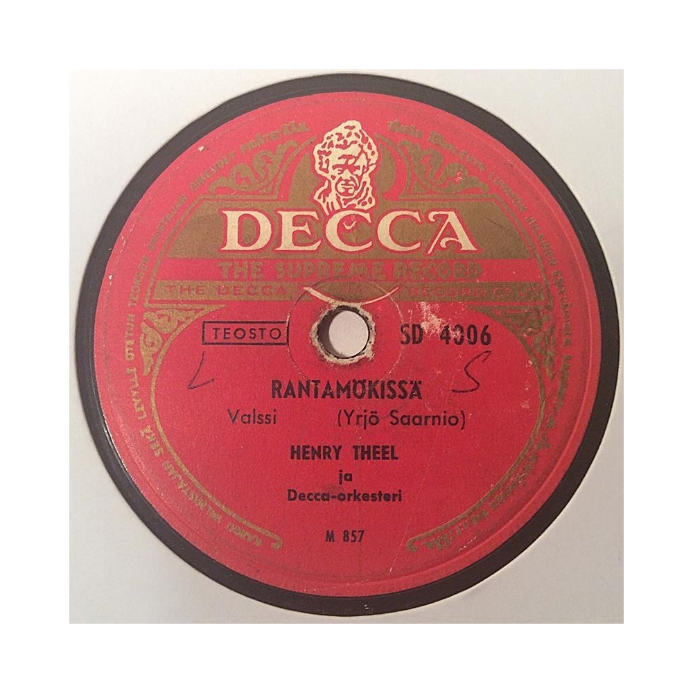 Theel Henry ja Decca-orkesteri : Rantamökissä / Joka päivä ja yö - stenkaka 78-varvare