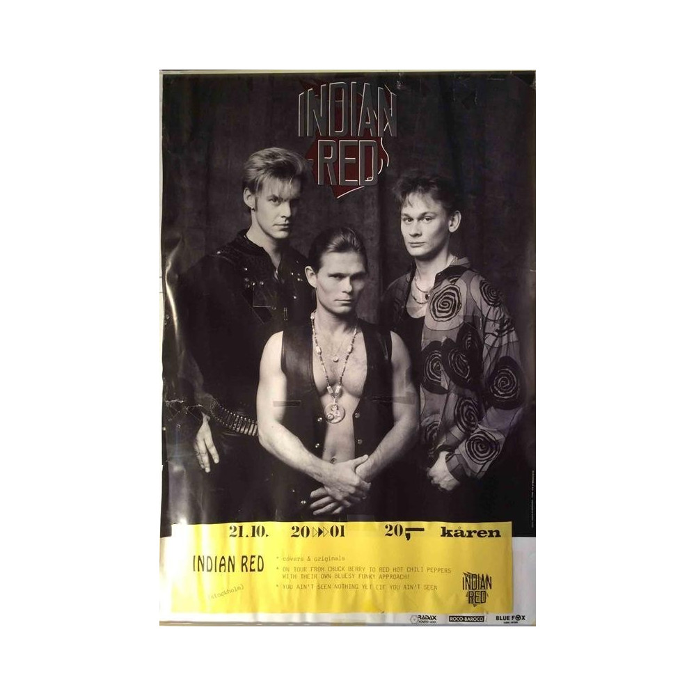 Indian Red : Keikkajuliste 45cm x 69cm - original concert poster
