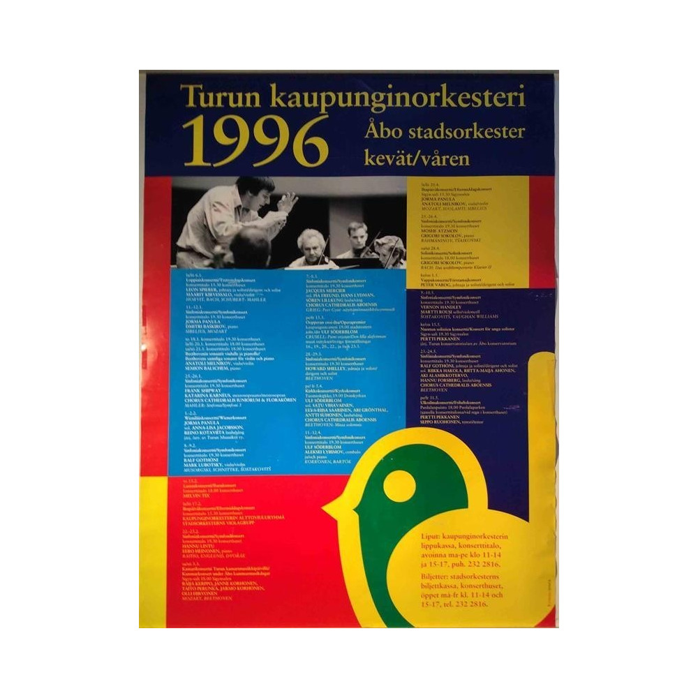 Turun kaupunginorkesteri : kevät/våren ohjelmistojuliste 50cm x 69cm - Used Poster