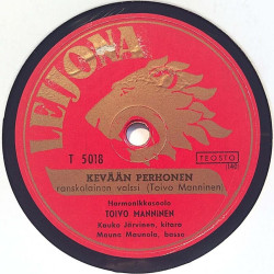 Manninen Toivo: Hyvästi Argentina / Kevään perhonen  kansi paperikansi/muovitasku levy VG+ savikiekko gramofonilevy