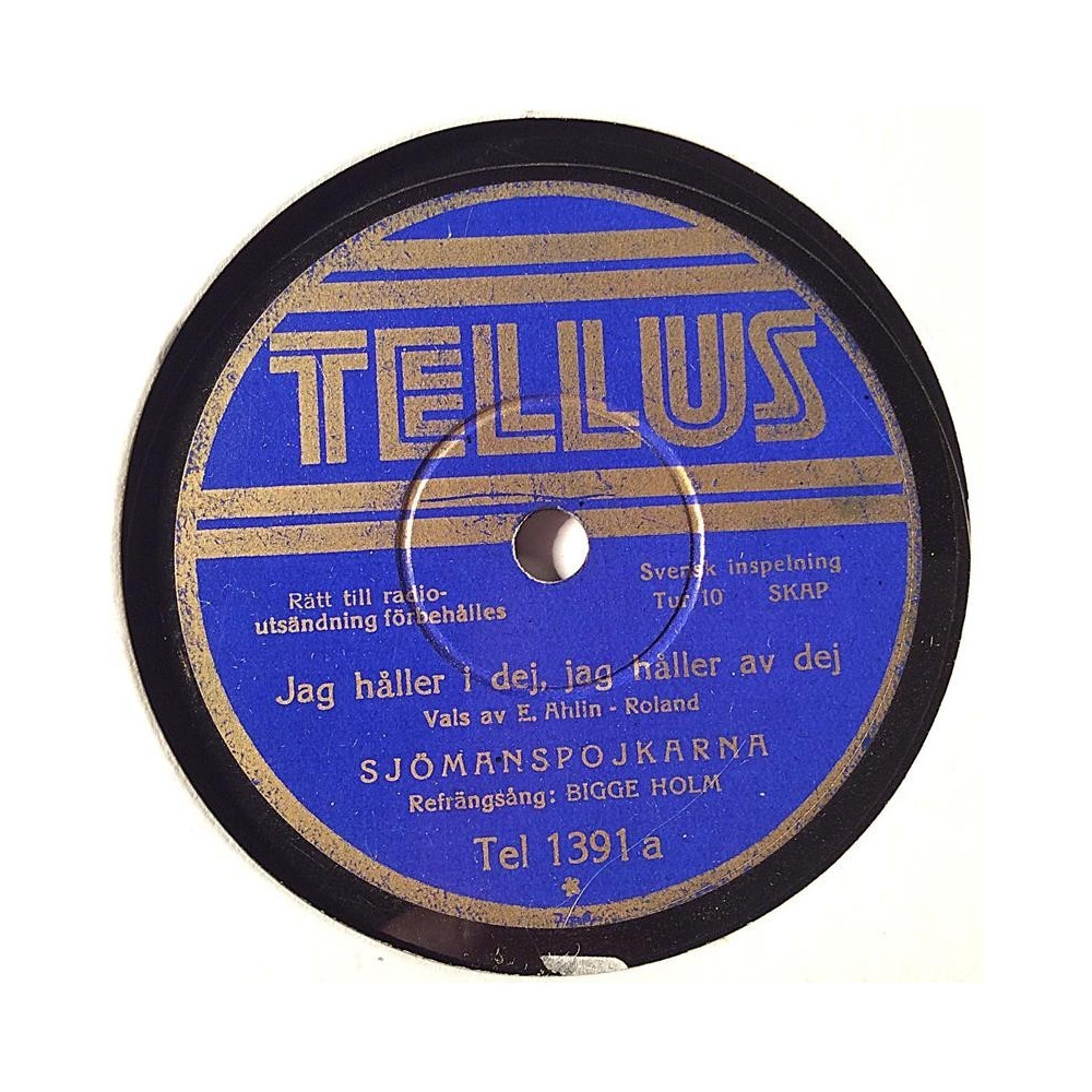 Sjömanspojkarna: Jag håller i dej, jg håller av dej / Sjömens dans i förskeppets skans  kansi paperikansi/muovitasku levy G+ sav