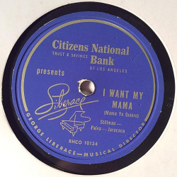 Liberace: September song / I want my mama  kansi paperikansi/muovitasku levy VG+ savikiekko gramofonilevy