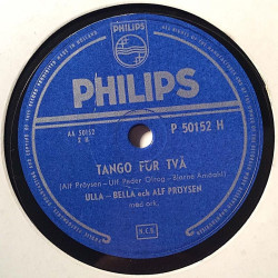 Pröysen Ulla-Bella och Alf: Roslagsvår / Tango för två  kansi paperikansi/muovitasku levy VG savikiekko gramofonilevy