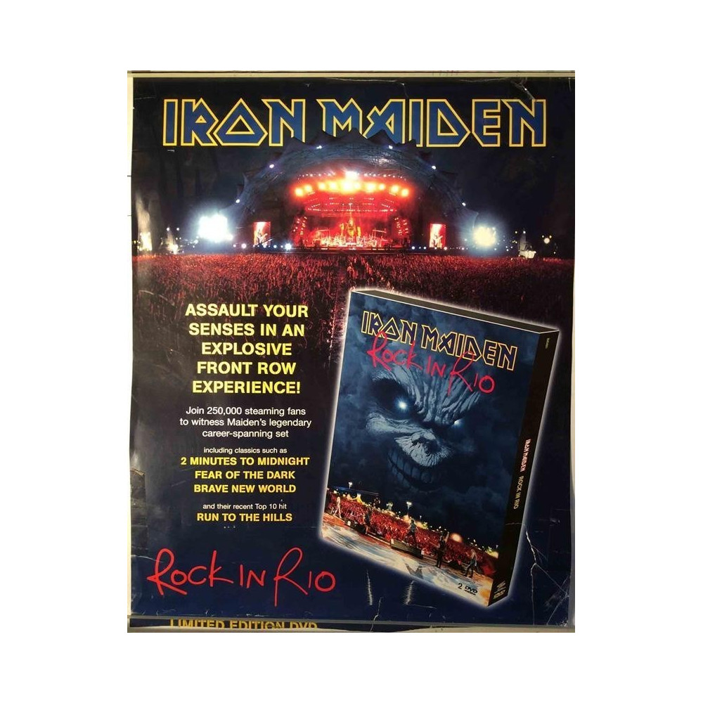 Iron Maiden: Rock in Rio : Promojuliste 41cm x 52cm - used original promo poster