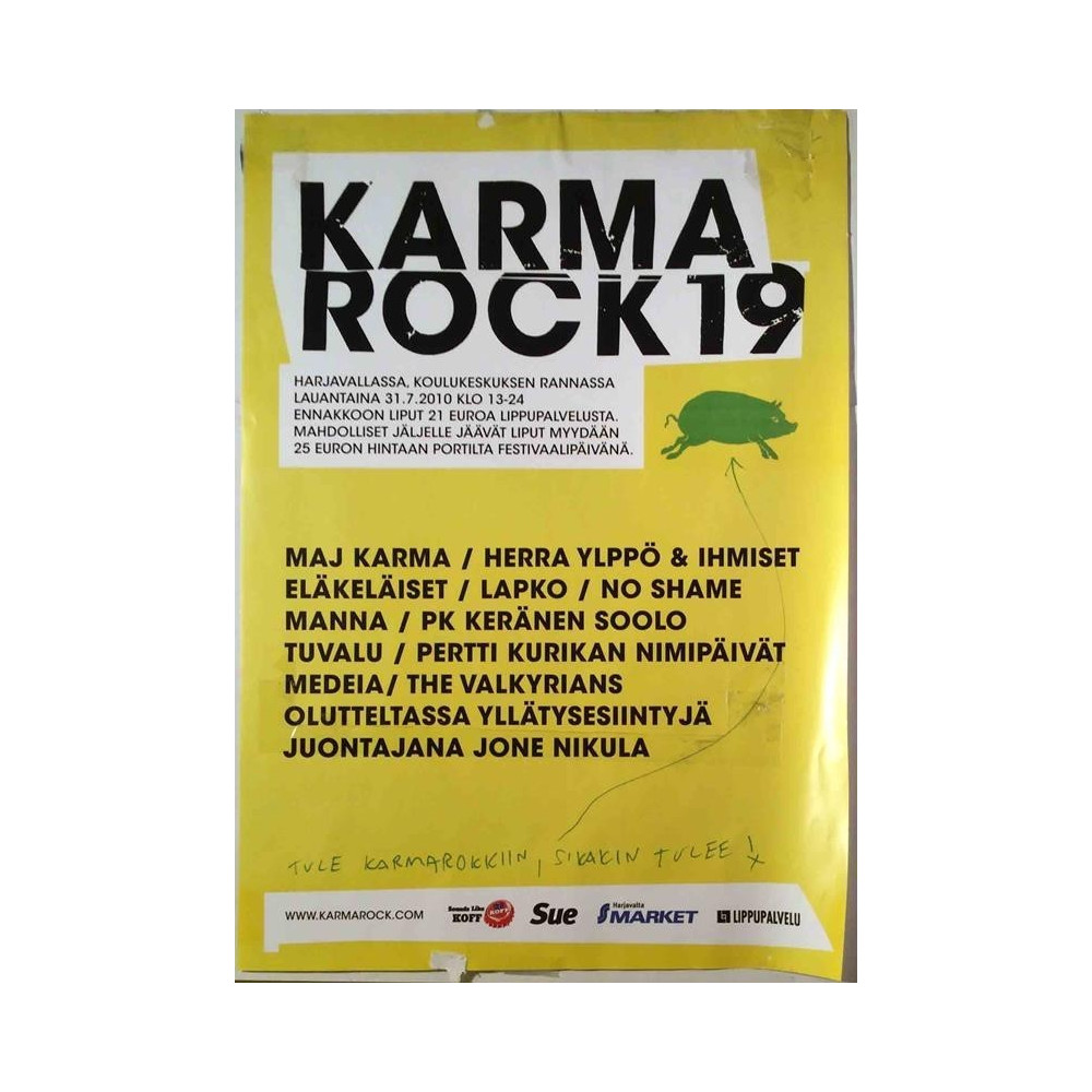 Karma Rock 19 31.7.2010 : Festarijuliste 41cm x 59cm - Used Rock Festival Poster