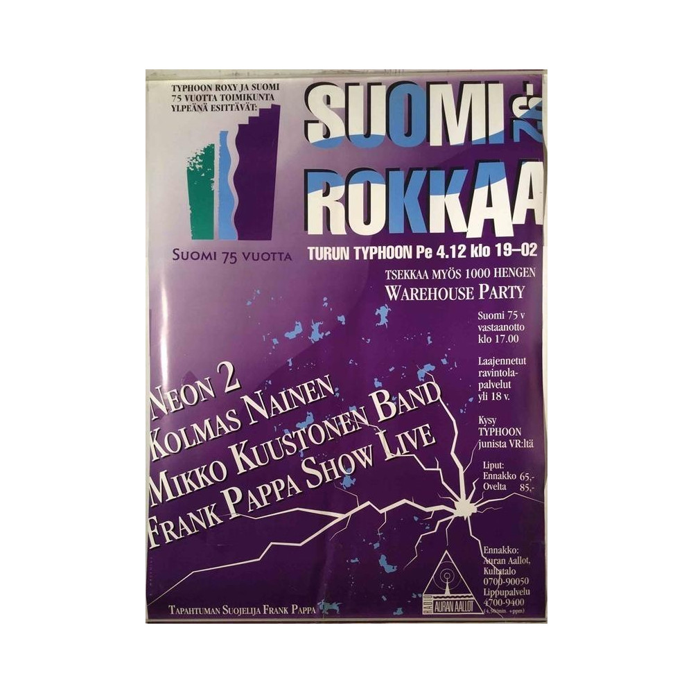 Suomi Rokkaa Turun Typhoon 4.12. : Tapahtumajuliste 49cm x 69cm - Used Poster