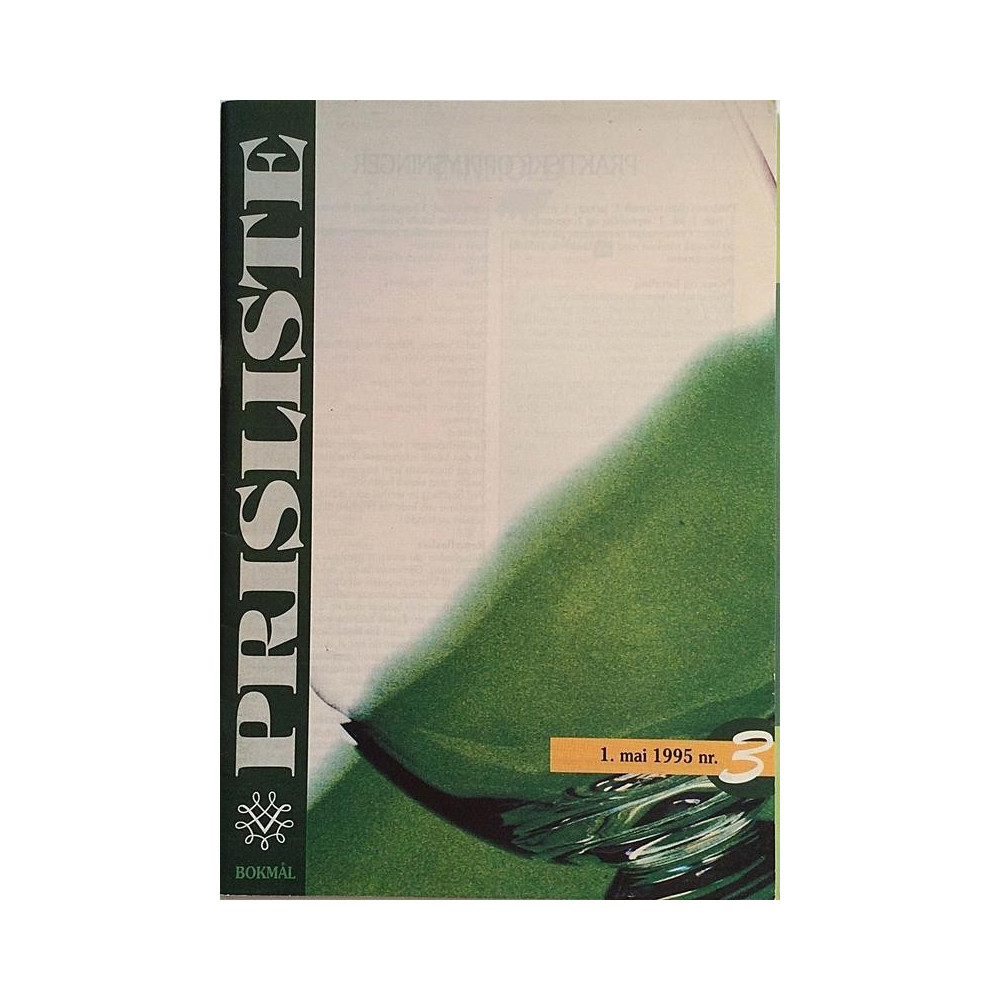 Prisliste: Bokmål 1.mai 1995  kansi EX sisäsivut EX Käytetty kirja