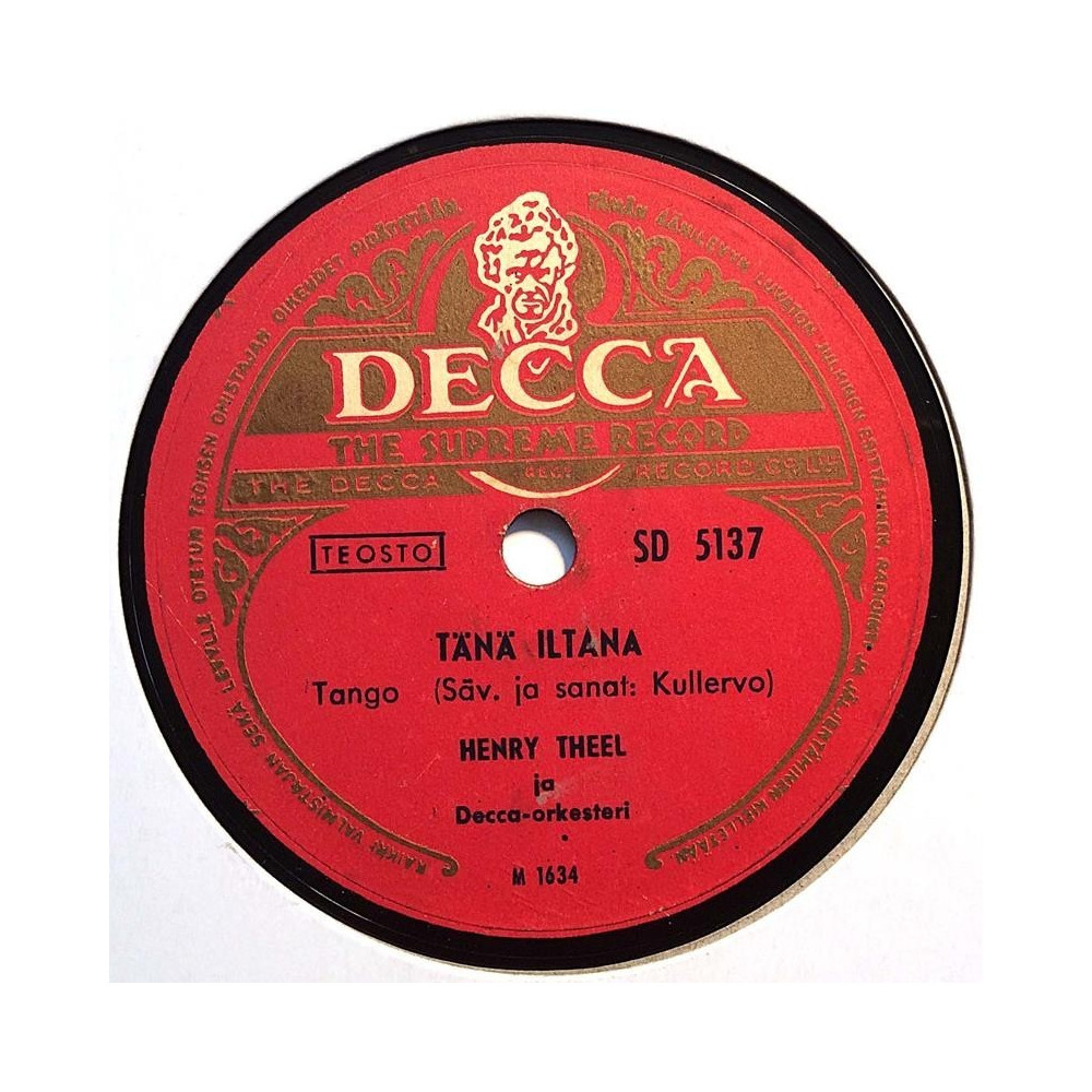 Theel Henry : Tänä iltana / Karjatyttö - stenkaka 78-varvare