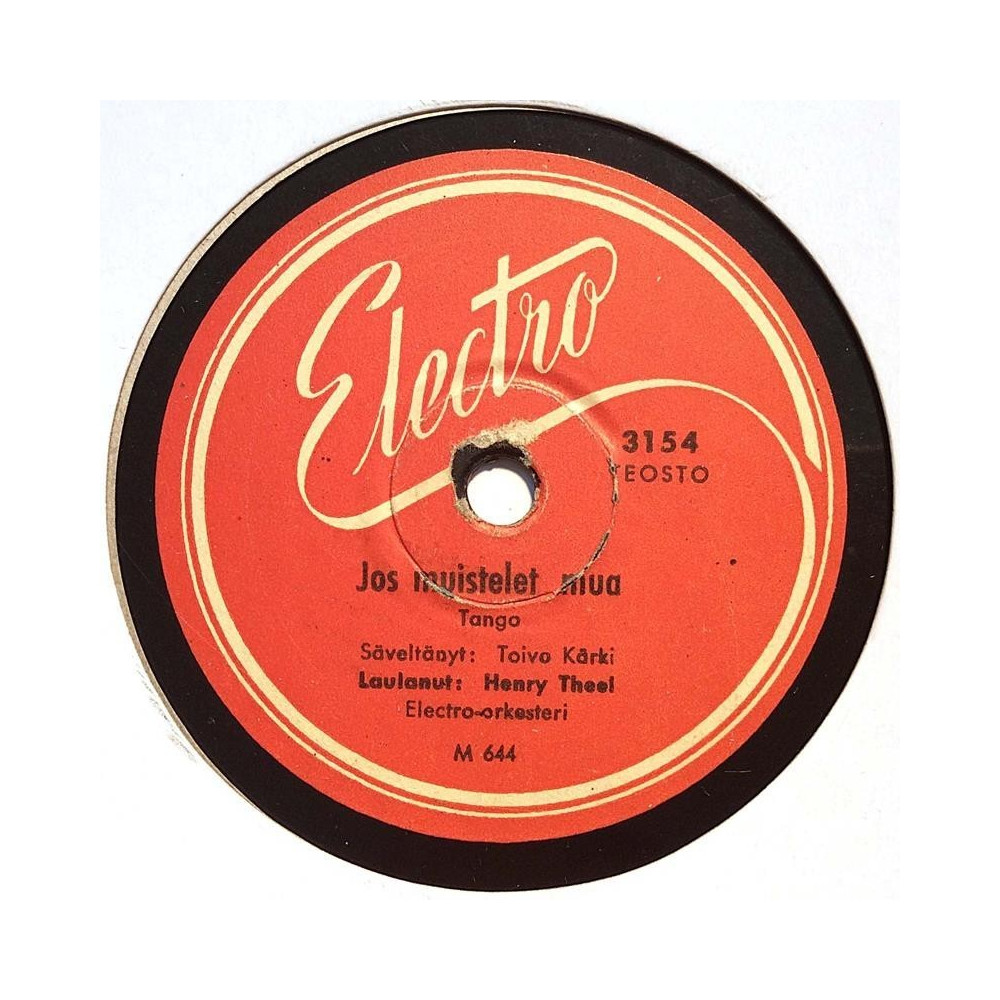 Theel Henry : Jos muistelet mua / Tristezza - stenkaka 78-varvare