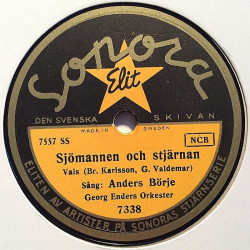 Börje Anders: Sjömannen och stjärnan / Sjömanslängtan  kansi paperikansi/muovitasku levy VG+ savikiekko gramofonilevy