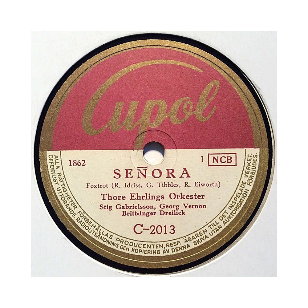 Ehrlings Thore / Dreilick Britt-Inger, Harmony Sisters : Senora / En vision - shellac 78 rpm record