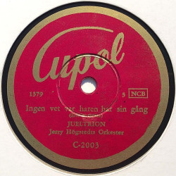 Jueltrion Jerry Högstedts Orkester : Pojken och Åsnan / Ingen ver var haren har sin gång - shellac 78 rpm record