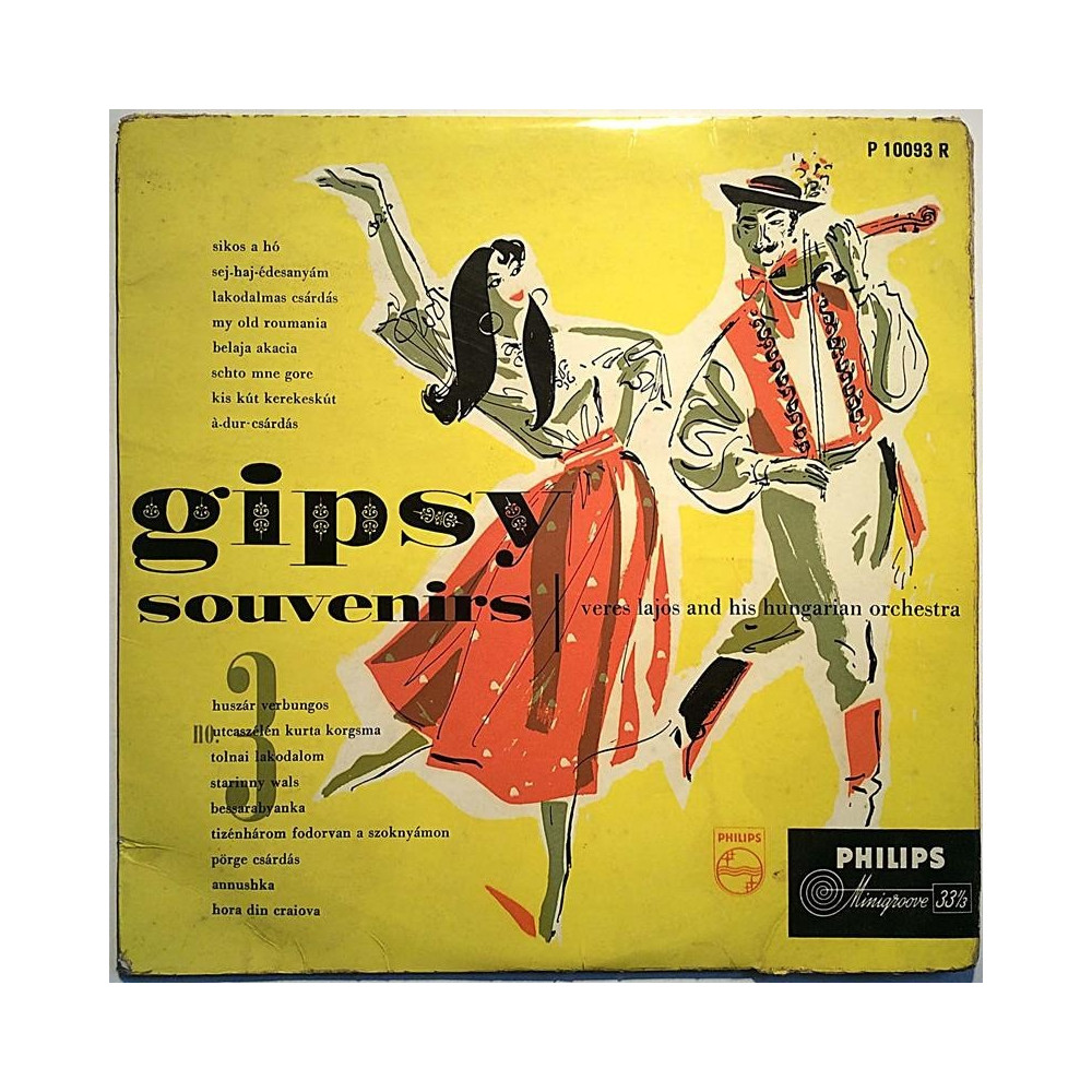 Lajos Veres and his hungarian orchestra : Gipsy Souvenirs No.3 10”-LP - Begagnat 10” LP