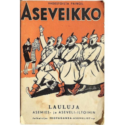 Aseveikko: Lauluja asemies- ja aseveli-iltoihin  kansi G sisäsivut VG Käytetty kirja
