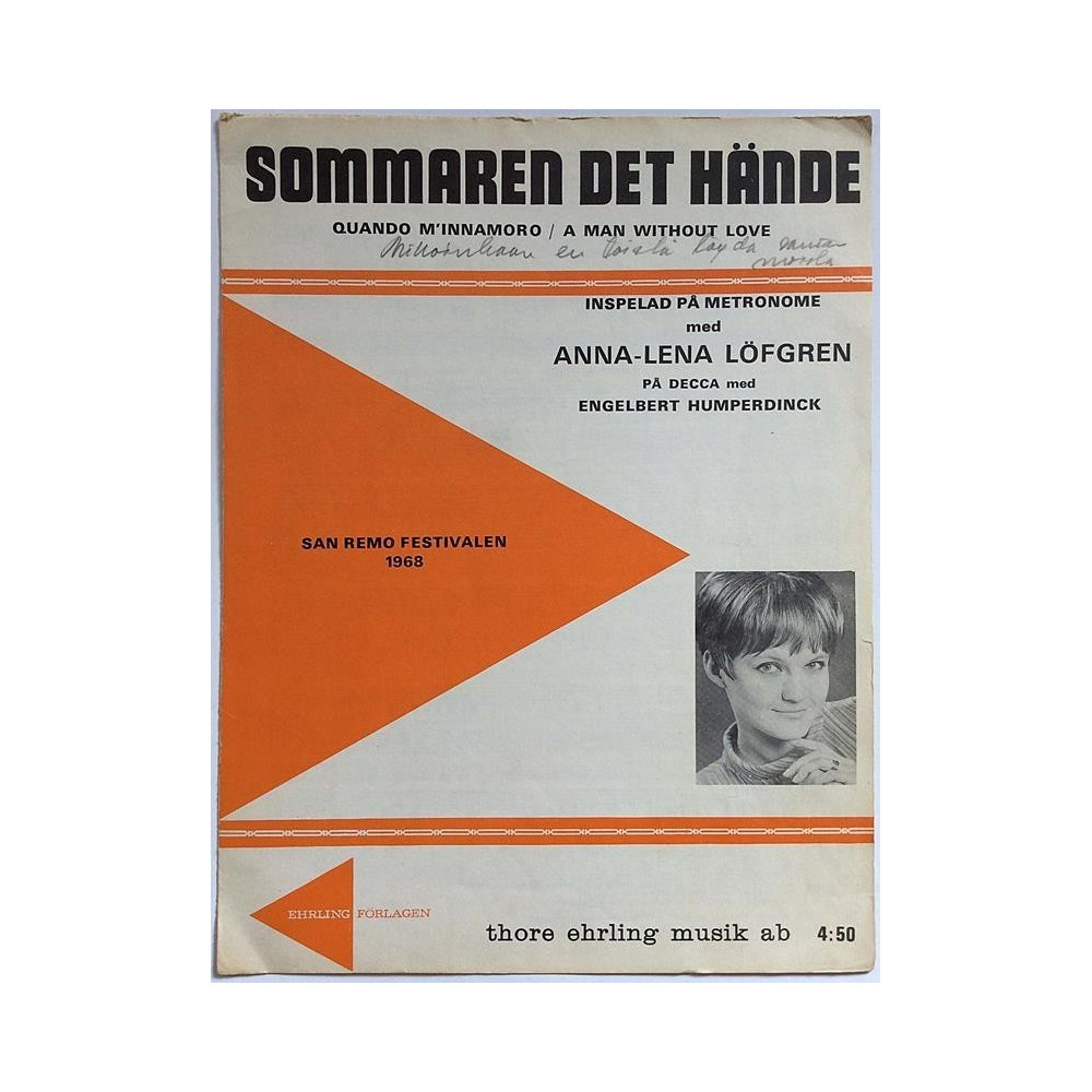 Sommaren det hände, San Remo 1968 : Pace, Panzeri, Livraghi - Noter