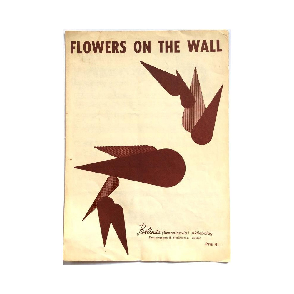 Flowers on the wall: Lewis DeWitt  kansi VG+ sisäsivut VG+ Käytetty nuotti