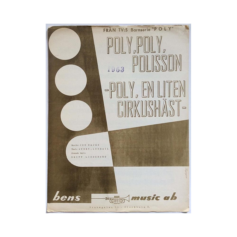 Poly, Poly, Polisson : Joe Hajos, Svensk text:Britt Lindeborg - Sheet music