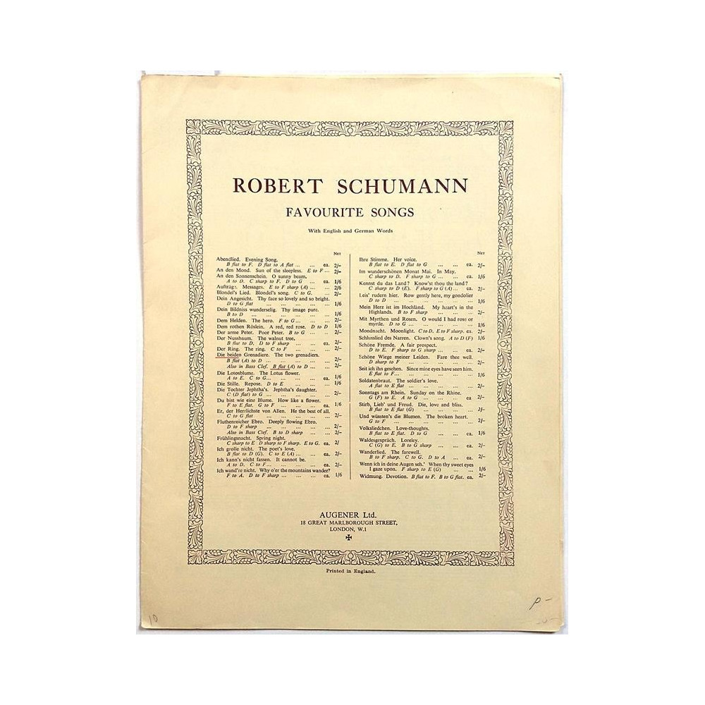 The Two Grenadiers : Robert Schumann - Sheet music
