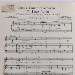 To Love Again : Morris Stoloff, Ned Washington - Sheet music