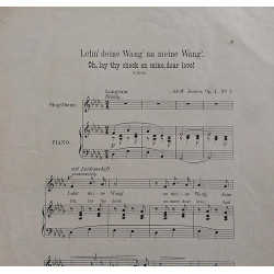 Oh, lay thy cheek on mine, dear love! : Adolf Jensen - Noter