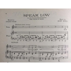 Speak Low, from film: One touch of Venus : Kurt Weill - Noter