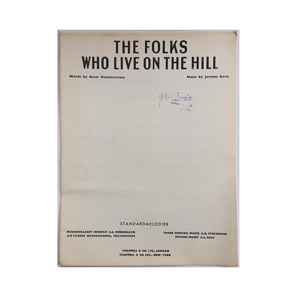 Folks who live on the Hill : Jerome Kern - Noter