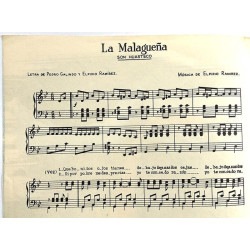 La Malaguena: Elpidio Ramirez  kansi VG+ sisäsivut VG+ Käytetty nuotti