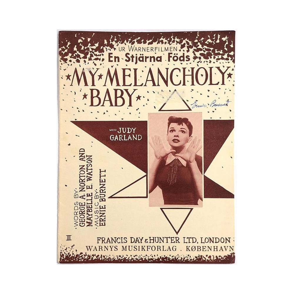 My Melancholy Baby : Ernie Burnitt - Sheet music