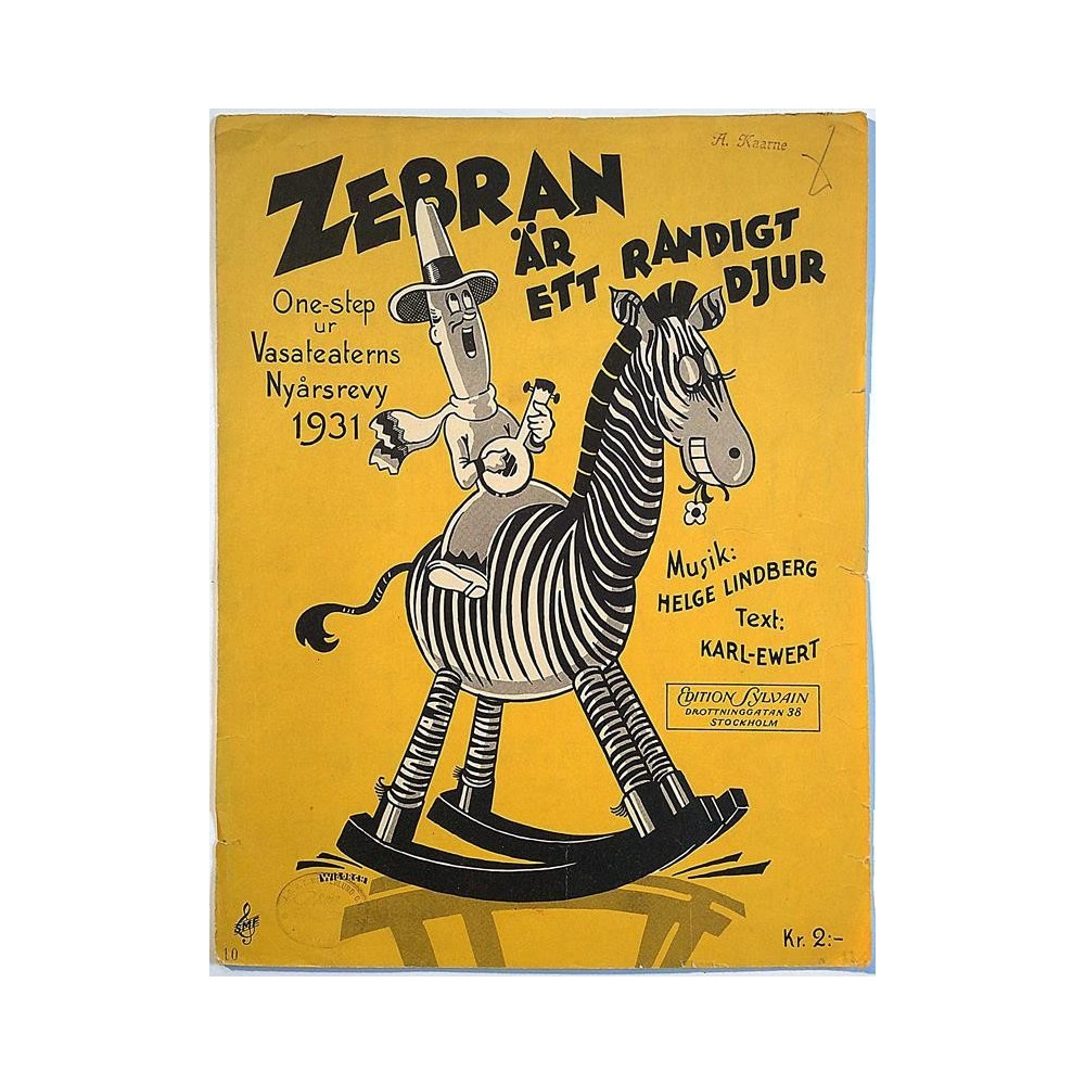 Zebran är ett randigt djur : Helge Lindberg - Sheet music