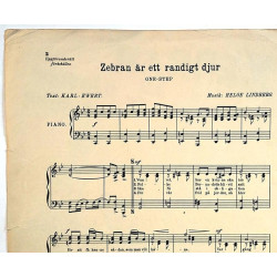 Zebran är ett randigt djur : Helge Lindberg - Sheet music