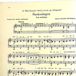 I’m Wishing - Önskesången : Frand Churchill Walt Disney - Noter